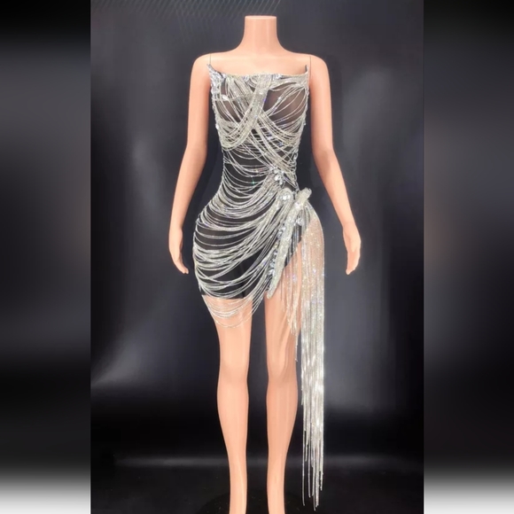 Angel Brinks Tokyo Bejeweled Diamond Birthday New Year Mini Strapless Dress - Picture 2 of 16